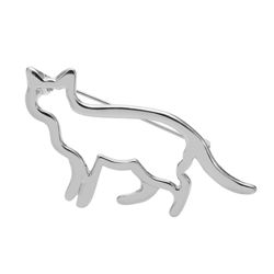 Silver plated CAT Outline Brooch Silver plated CAT Outline Brooch
